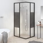 vidaXL Cabine de douche à rayures ESG 90x70x180 cm Noir