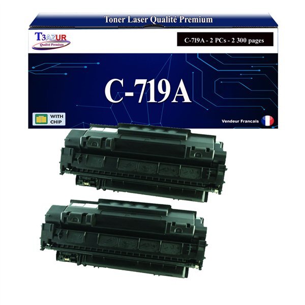 T3AZUR -Lot de 2 Toners compatibles avec Canon 719 (3479B002) pour Canon MF419X MF5840DN MF5880DN Noir - 2 300p