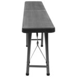 vidaXL Bancs de jardin pliables 2 Pièces 180 cm PEHD Noir