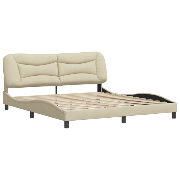 vidaXL Cadre de lit sans matelas crème 180x200 cm tissu