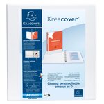 Classeur Pp Personnalisable Kreacover - 4 Anneaux En D 60mm - A4 Maxi - Blanc - X 10 - Exacompta