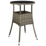 vidaXL Ensemble de bistro de jardin 3 Pièces coussins noir poly rotin
