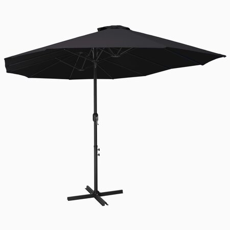 vidaXL Parasol d'extérieur et poteau en aluminium 460 x 270 cm Noir