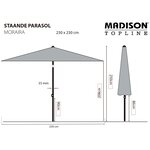 Madison Parasol de jardin Moraira 230x230 cm taupe