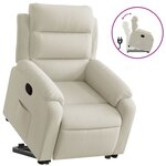 vidaXL Fauteuil inclinable Crème Velours
