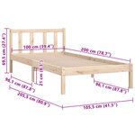 vidaXL Cadre de lit bois de pin massif 100x200 cm