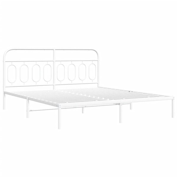 vidaXL Cadre de lit métal avec tête de lit blanc 183x213 cm