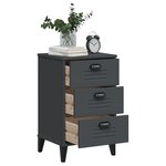 vidaXL Table de chevet VIKEN gris anthracite bois d'ingénierie