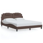 vidaXL Cadre de lit avec tête de lit Marron 160x200 cm Similicuir