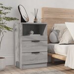 vidaXL Tables de chevet 2 Pièces Sonoma gris Bois d'ingénierie