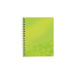 LEITZ Cahier WOW A5 - 5 x 5 - Spiralé - Couverture PP Vert métallisée