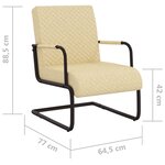 vidaXL Chaise cantilever Crème Similicuir