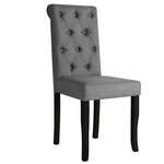 vidaXL Chaises à manger lot de 6 gris foncé tissu