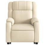 vidaXL Fauteuil inclinable Crème Tissu