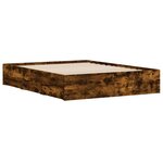 vidaXL Cadre de lit et tiroirs chêne fumé 140x190 cm bois d'ingénierie