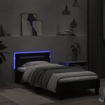 vidaXL Cadre de lit avec tête de lit et lumières LED noir 90x190 cm