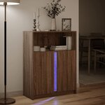 vidaXL Buffet avec LED chêne marron 77x34x100 cm bois d'ingénierie