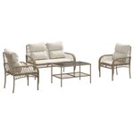 vidaXL Salon de jardin avec coussins 4 Pièces beige résine tressée