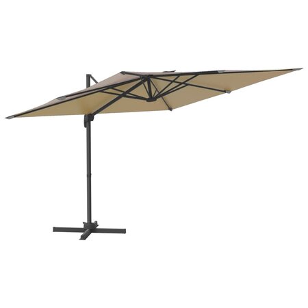 vidaXL Parasol déporté avec mât en aluminium Taupe 300x300 cm