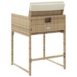 vidaXL Chaises de jardin avec coussins lot de 4 beige résine tressée
