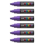 Marqueur pointe large biseautée POSCA PC8K 8mm Violet x 6 POSCA