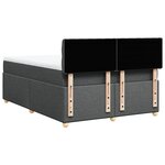 vidaXL Sommier à lattes de lit avec matelas Gris foncé 140x200cm Tissu