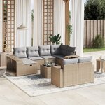vidaXL Salon de jardin 11 Pièces avec coussins beige résine tressée