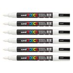 Marqueur pointe conique fine POSCA PC3M 0,9 - 1,3mm Blanc x 6 POSCA