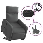 vidaXL Fauteuil inclinable Gris foncé Tissu