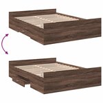 vidaXL Cadre de lit et tiroirs chêne marron 120x190 cm bois ingénierie