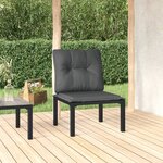 vidaXL Chaise de jardin avec coussins noir/gris résine tressée