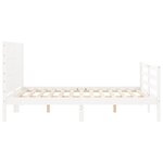 vidaXL Cadre de lit avec tête de lit blanc 140x200 cm bois massif