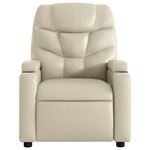 vidaXL Fauteuil inclinable de massage Crème Similicuir