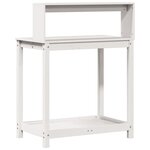 vidaXL Table de rempotage avec étagères blanc bois massif de pin