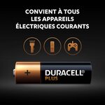 Duracell - NOUVEAU Piles alcalines AA Plus, 1.5 V LR6 MN1500, paquet de 8