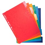 Intercalaires Carte Lustrée 225g Avec Onglets Renforcés - 6 Positions - A4 - Couleurs Assorties - X 25 - Exacompta