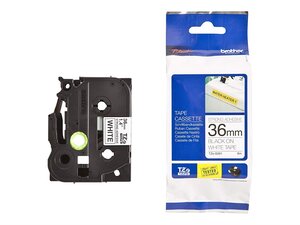 Tze-s261 ruban extra puissant laminé 36 mm x8 m noir sur blanc brother