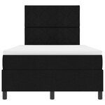 vidaXL Lit à ressorts avec matelas noir petit double en tissu