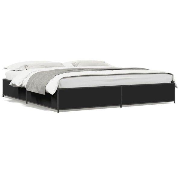 vidaXL Cadre de lit sans matelas noir 200x200 cm