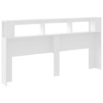 vidaXL Tête de lit à LED blanc 200x18 5x103 5 cm bois d'ingénierie