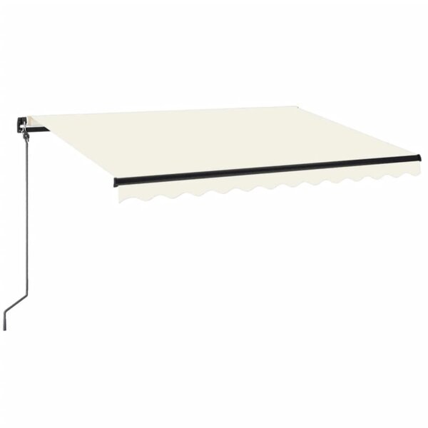 vidaXL Auvent manuel rétractable avec LED 350x250 cm Crème