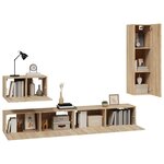 vidaXL Ensemble de meubles TV 4 Pièces Chêne sonoma Bois d'ingénierie
