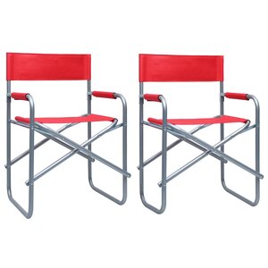 vidaXL Chaises de metteur en scène lot de 2 Acier Rouge