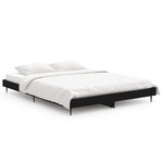 vidaXL Cadre de lit noir 135x190 cm bois d'ingénierie