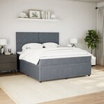 vidaXL Sommier à lattes de lit et matelas Gris foncé 180x200cm Velours