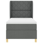 vidaXL Lit à ressorts avec matelas gris foncé 90x200 cm Tissu
