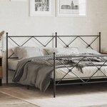 vidaXL Tête de lit métal noir 193 cm