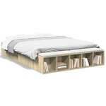 vidaXL Cadre de lit chêne sonoma 150x200 cm bois d'ingénierie