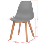 vidaXL Chaises à manger lot de 6 Gris Plastique