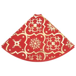 vidaXL Jupe de sapin de Noël de luxe avec chaussette Rouge 150cm Tissu